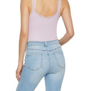 Lace Trim Cami Bodysuit M